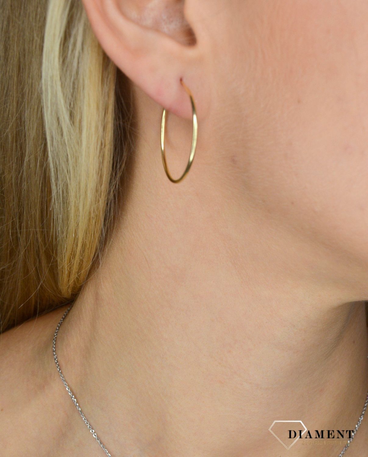 Złote kolczyki gładkie koła 585 KL 2457D 585.jpg